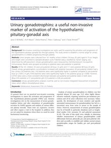 Urinary gonadotrophins: a useful non-invasive marker of activation of the hypothalamic pituitary-gonadal axis