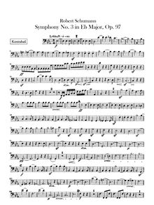 Partition basse, Symphony No.3, Op.97, "Rhenish", E♭ Major