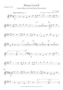 Partition trompette 1 (B♭), Music pour pour Royal Fireworks, Fireworks Music