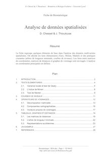 D Chessel J Thioulouse Biométrie et Biologie Evolutive Université Lyon1