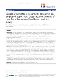 Impact of self-rated osteoarthritis severity in an employed population: Cross-sectional analysis of data from the national health and wellness survey
