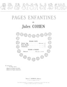 Partition , Jeune Age, cover, Pages Enfantines, various, Cohen, Jules