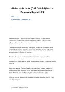 Global Isobutanol (CAS 78-83-1) Market Research Report 2012