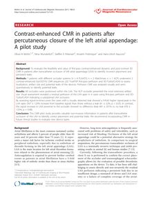 Contrast-enhanced CMR in patients after percutaneous closure of the left atrial appendage: A pilot study