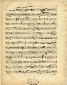Partition contrebasse , partie, Septet pour Piano, vents et cordes