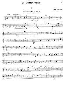Partition clarinette 2 (B♭), Symphony No.1 en G minor, 1re Symphonie