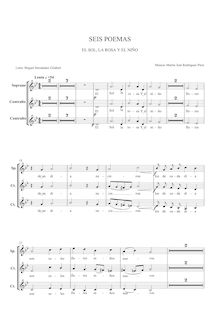 Partition Vocal soli, Seis Poemas de Miguel Hernández, Para orquesta y voces, sobre textos de Miguel Hernández.