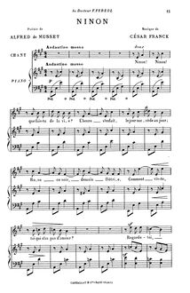 Partition complète (Original key: haut voix), Ninon, A major par César Franck
