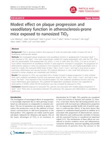 Modest effect on plaque progression and vasodilatory function in atherosclerosis-prone mice exposed to nanosized TiO2