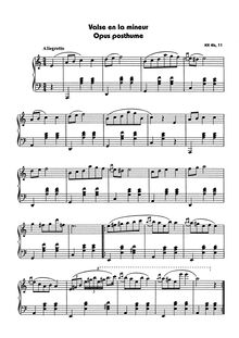 Partition complète, Waltz en A minor, A minor, Chopin, Frédéric