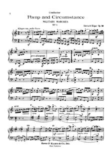 Partition Condensed score, Pomp et Circumstance, Op.39, Elgar, Edward