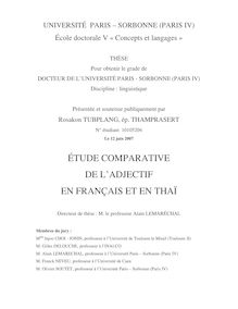 UNIVERSITÉ PARIS SORBONNE PARIS IV École doctorale V Concepts et langages