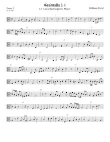 Partition ténor viole de gambe 2, alto clef, Gradualia I, Byrd, William par William Byrd