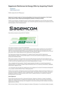 Sagemcom Reinforces its Energy Offer by Acquiring Fröschl