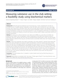 Measuring substance use in the club setting: a feasibility study using biochemical markers