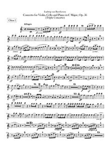 Partition hautbois 1, 2, Concerto pour violon, violoncelle et Piano