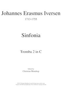 Partition trompette 2 (en C), Sinfonia, D major, Iversen, Johannes Erasmus