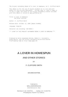 A Lover in Homespun - And Other Stories