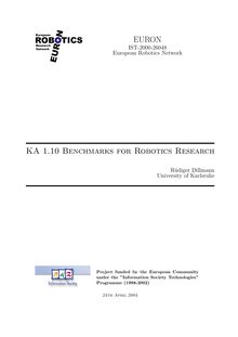 EURON KA 1.10 Benchmarks for Robotics Research