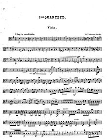 Partition viole de gambe, corde quatuor No.3, Op.34, G Major, Volkmann, Robert par Robert Volkmann