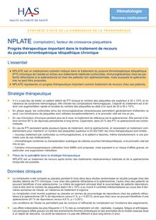 NPLATE - Synthèse d avis NPLATE - CT-6579