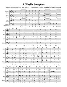 Partition I, Sibylla Europæa (AAAB enregistrements, basse en F, alto notation), Prophetiae Sibyllarum