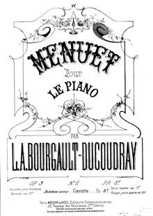 Partition complète, Menuet, Bourgault-Ducoudray, Louis-Albert