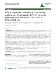 Effects of preoperative feeding with a whey protein plus carbohydrate drink on the acute phase response and insulin resistance. A randomized trial