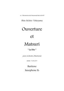 Partition baryton Saxophone E♭, Ouverture et Matsuri  La Fête , 序曲と祭り