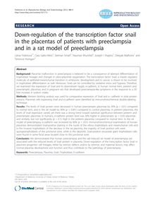Down-regulation of the transcription factor snail in the placentas of patients with preeclampsia and in a rat model of preeclampsia