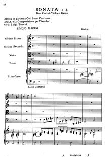 Partition complète, Sonata a 4, Marini, Biagio