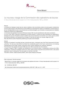 Le nouveau visage de la Commission des opérations de bourse - article ; n°4 ; vol.41, pg 929-957