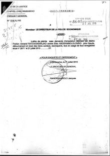 La plainte avec demande d arrestation de RANARISON Tsilavo CONNECTIC a viré 1.047.060 euros à EMERGENT 