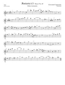 Partition ténor viole de gambe 1, octave aigu clef, Fantasia pour 5 violes de gambe, RC 63