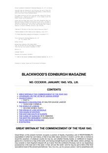 Blackwood s Edinburgh Magazine — Volume 53, No. 327, January, 1843