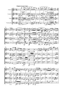 Partition , Adagio ma non troppo, corde quatuor No.10, Op.74, Harp-Quartet