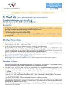 MYOZYME (alpha alglucosidase), enzyme recombinante - MYOZYME 09012013 SYNTHESE CT12440
