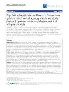 Population Health Metrics Research Consortium gold standard verbal autopsy validation study: design, implementation, and development of analysis datasets