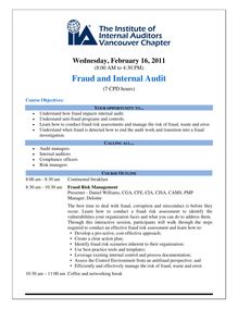 3. Fraud and Internal Audit - Feb 16 2011