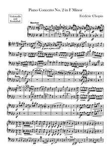 Partition violoncelles / Basses, Piano Concerto No.2, F minor, Chopin, Frédéric par Frédéric Chopin