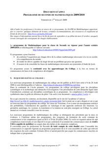 math/doc2008-2009 - DOCUMENT D APPUI PROGRAMME DE SECONDE DE ...