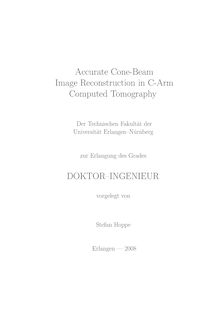 Accurate cone-beam image reconstruction in C-arm computed tomography [Elektronische Ressource] / vorgelegt von Stefan Hoppe
