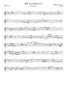 Partition ténor viole de gambe 2, octave aigu clef, Airs et Fantasia pour 5 violes de gambe par William Lawes