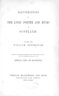 Partition Introduction, pour Scots Musical Museum, Folk Songs, Scottish