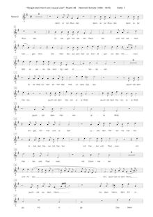 Partition ténor 2 , partie [G2 clef], Psalm No. 98, Schütz, Heinrich