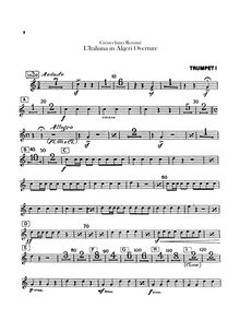 Partition trompette 1, 2 (en C), L italiana en Algeri, Dramma giocoso in due atti