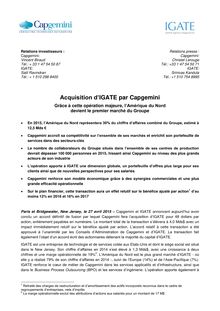 Acquisition d Igate par Capgemini