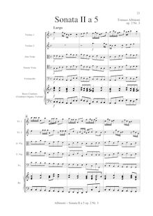 Partition , Sonata II en C major, Sei Sinfonie e Sei concerts a Cinque, Op.2