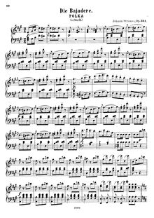 Partition Transcription pour piano solo - complete, Die Bajadere, Op.351
