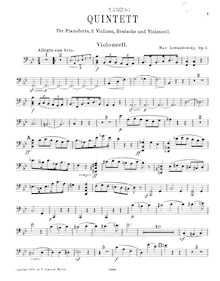 Partition de violoncelle, Piano quintette, Op.2, B♭ Major